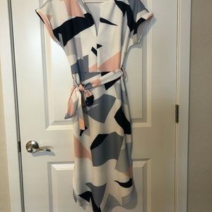 Abstract print midi dress